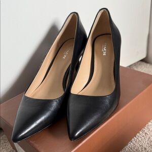 Coach Black Leather Heels